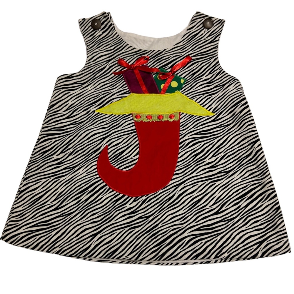 La Jenns zebra print holiday jumper dress size 2T